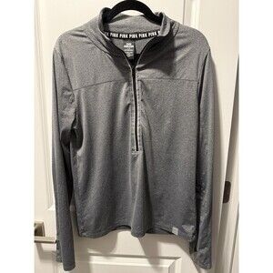 Victoria's Secret PINK Ultimate Gray  1/4 Zip Pull Over Athletic Size L